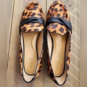 Talbots Cheetah Hair Flats Loafers EUC